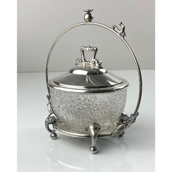 James W Tufts Pickle Castor Sweetmeat Clear Jar Silver Plate Triple Plated 2356 - Picture 4 of 10